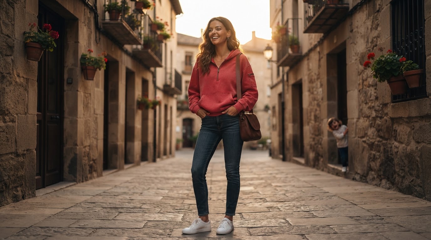 How to style a fleece half zip oversized pullover?