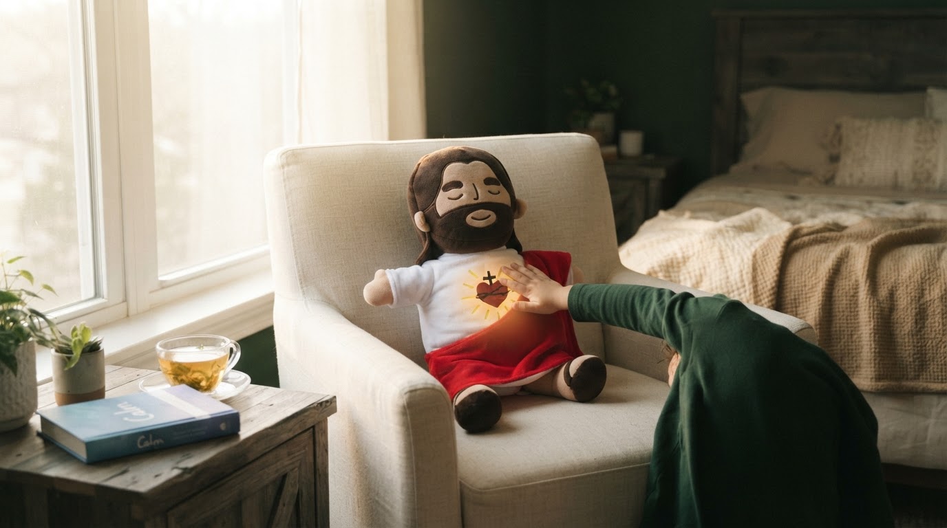 How does the Breathing Jesus Plush help with anxiety?