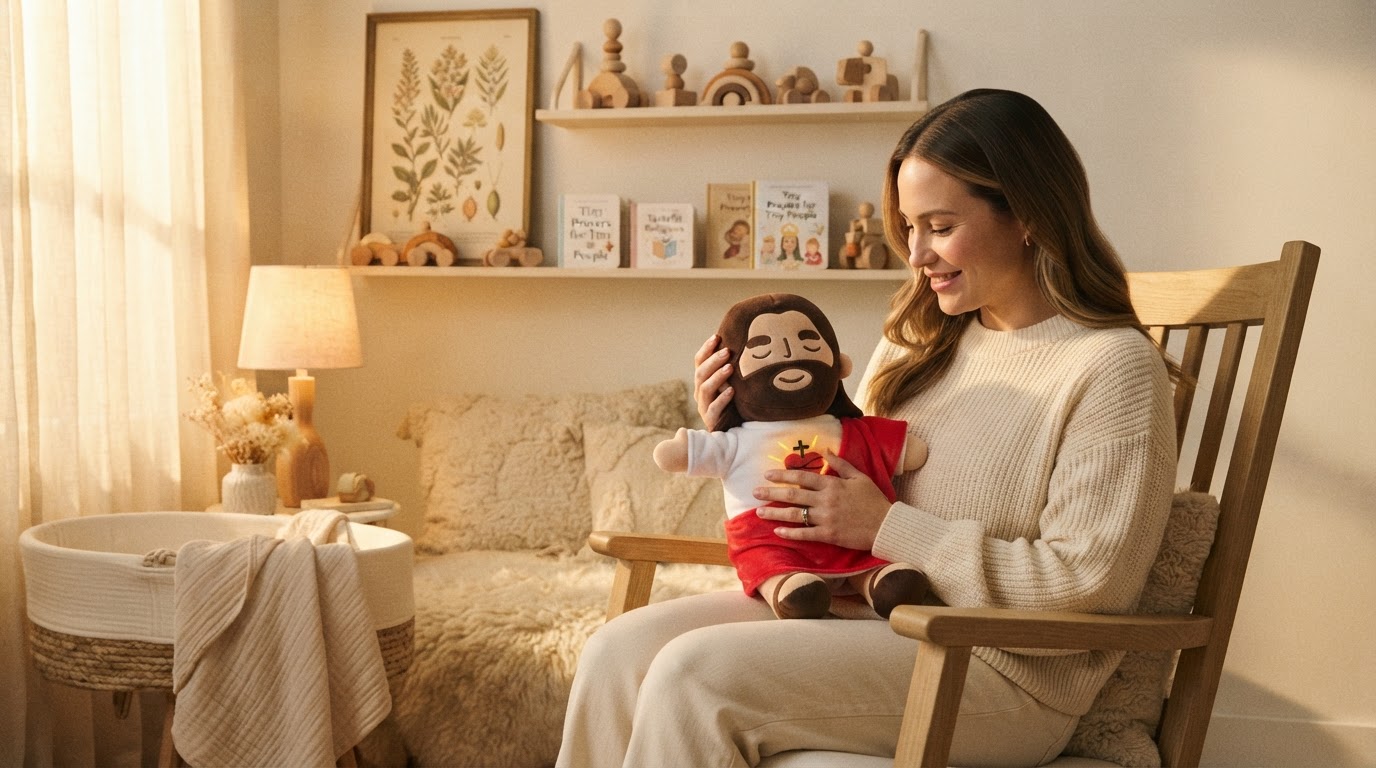 Breathing Jesus Plush for Religious Baby Shower Gifts