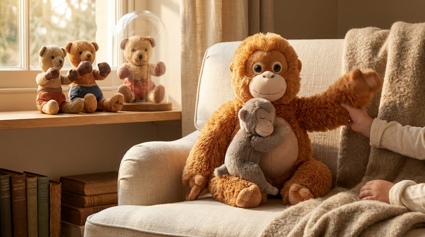 What unique features define Mama Punch Monkey Plush Toy?