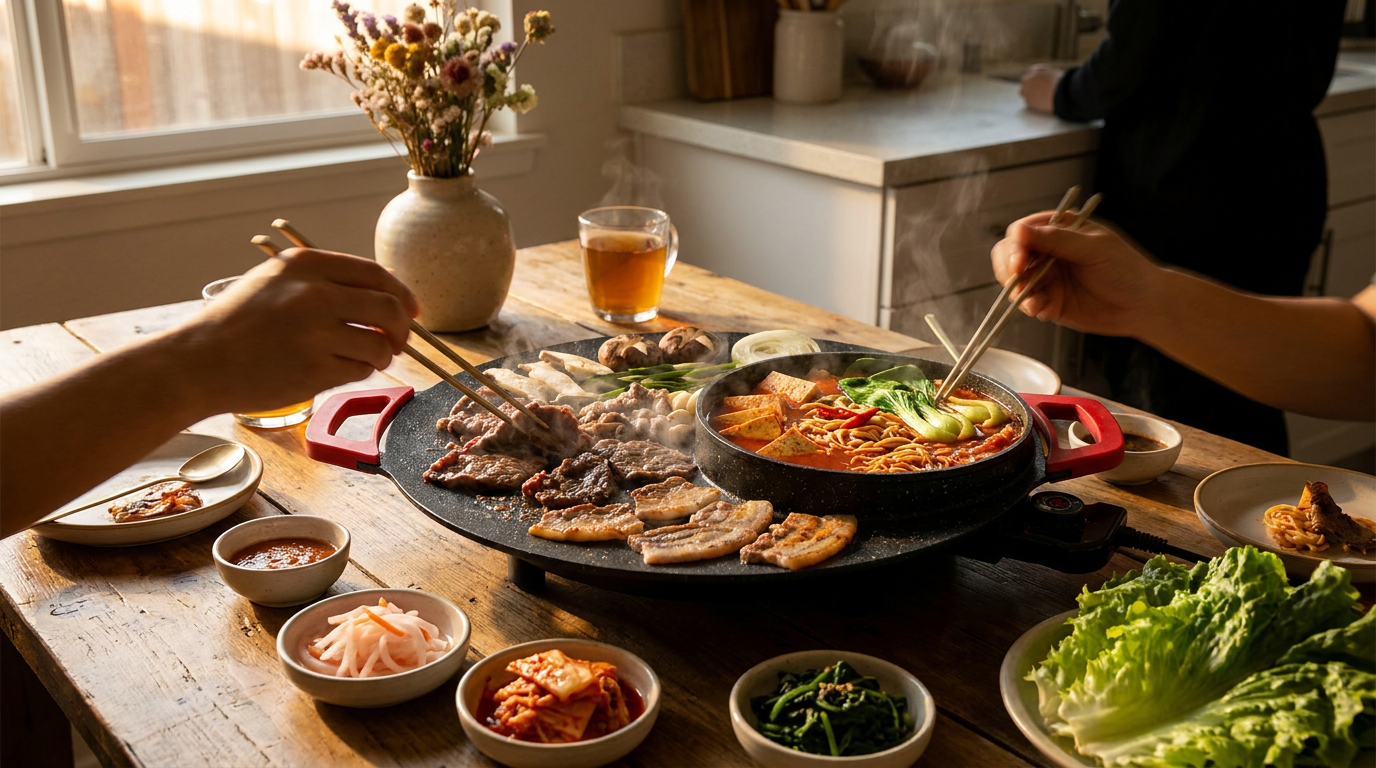 Electric Korean BBQ Grill Essentials for Dual Cooking