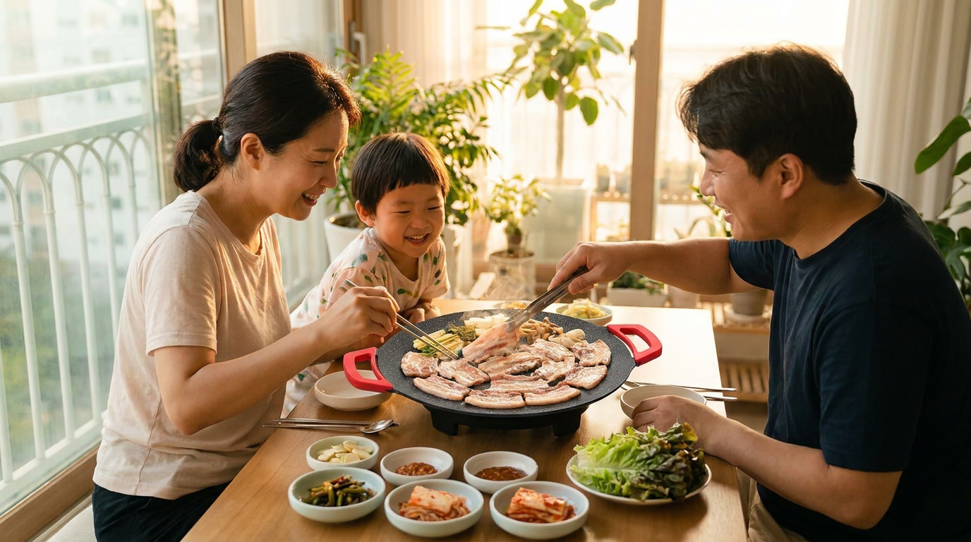 5-Step Setup for the Electric Samgyeopsal Grill Pan