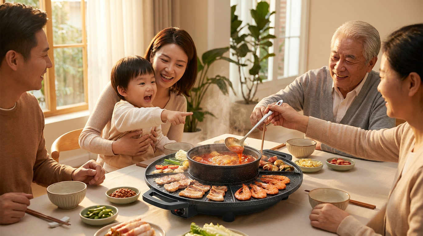 How to Use an Electric Korean BBQ Grill with Hot Pot