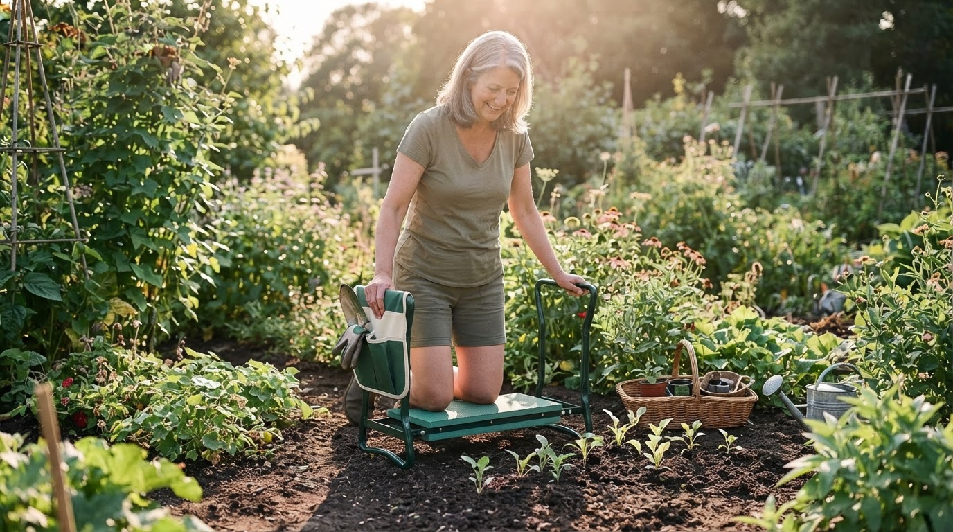 How do I use a Garden Kneeler Seat with handles safely?