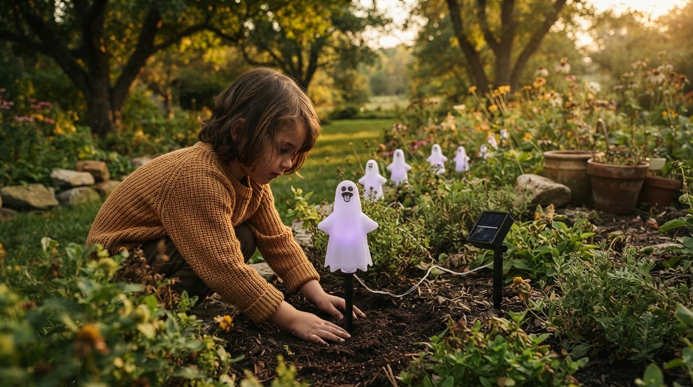 How do I set up Solar Spooky Light for an eco-friendly yard?