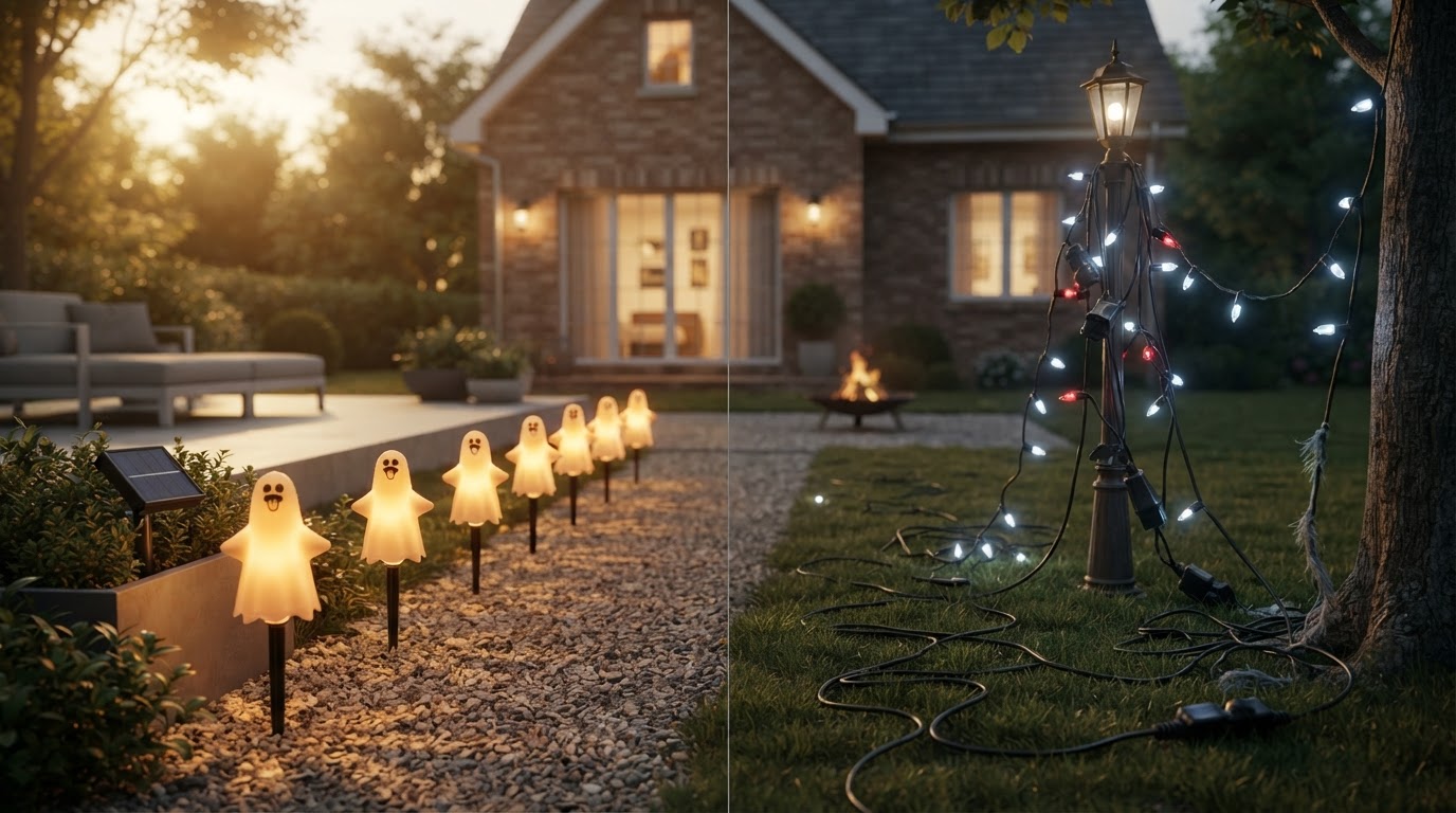 Solar Spooky Light Performance vs Traditional Decor