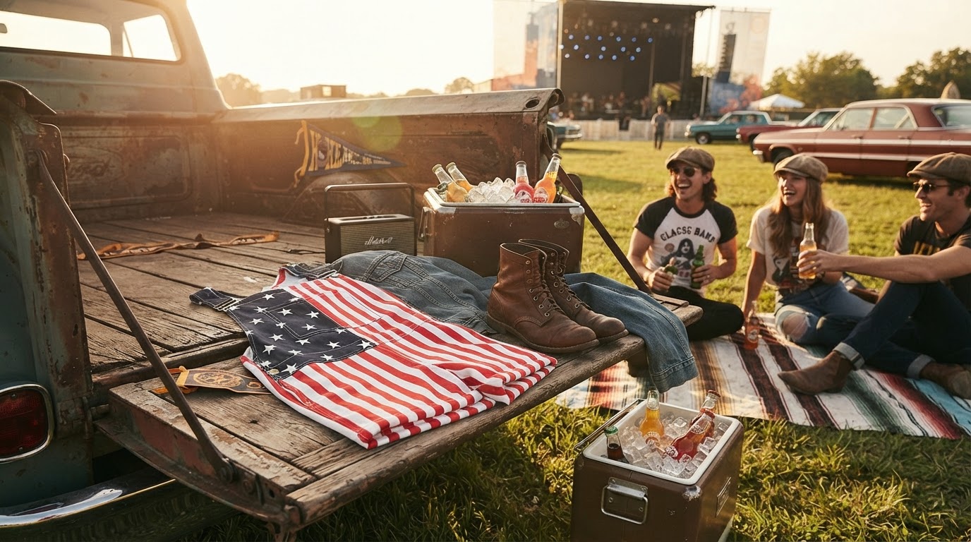 American Flag Overalls for Tailgate Outfits