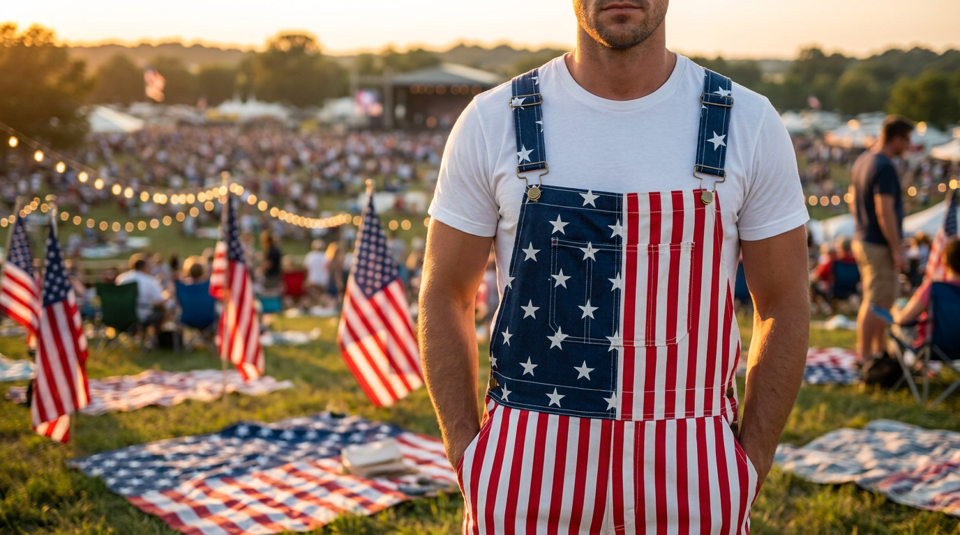 Field Testing American Flag Overalls for the Fourth