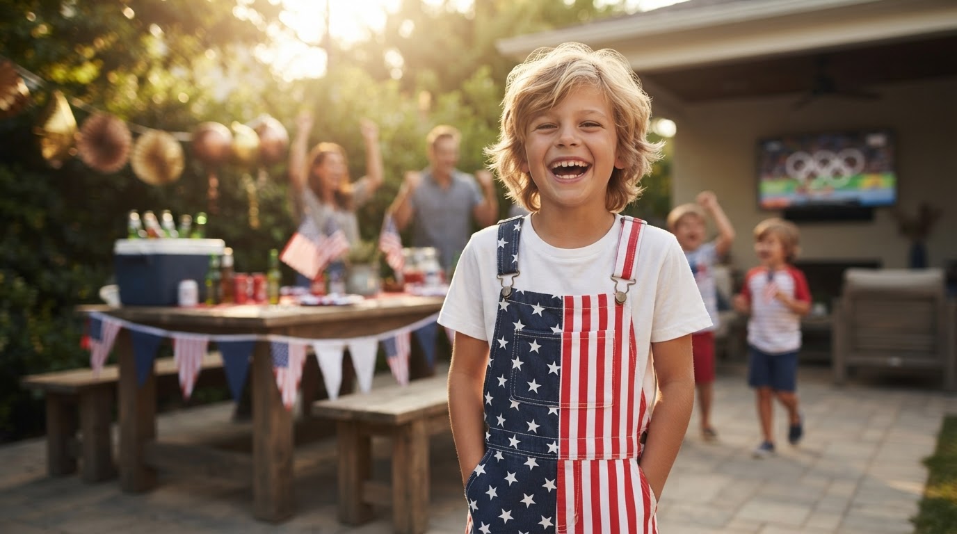 Styling American Flag Overalls for Olympic Fan Events