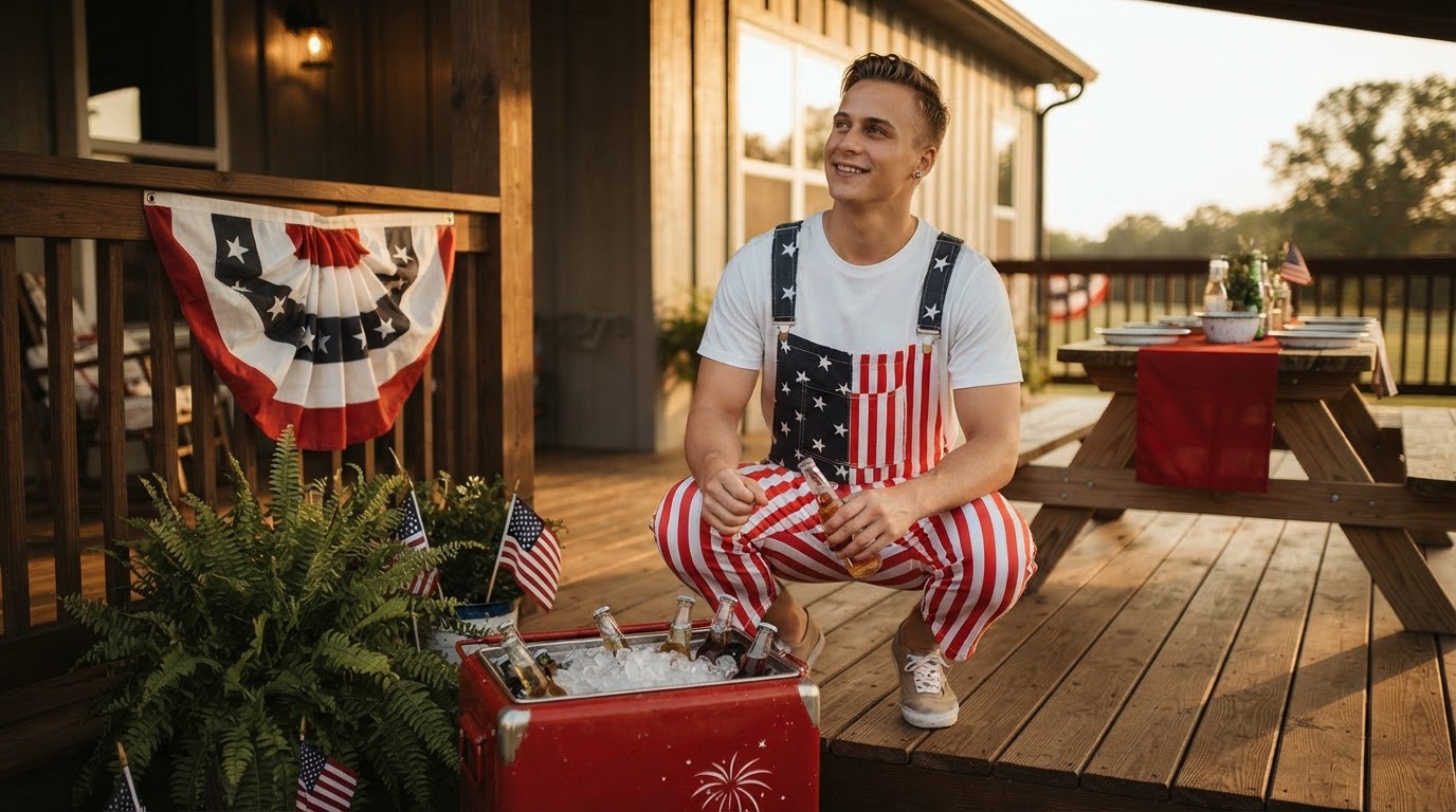 Where can I find patriotic mens bibs for outdoor events?