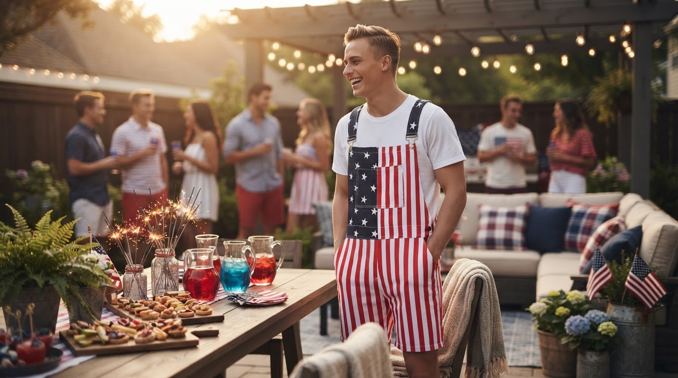 Which American Flag Overalls work for patriotic parties?