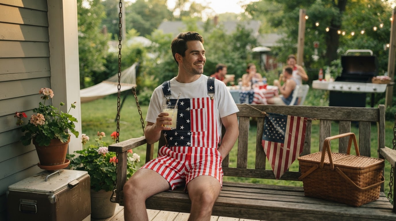 What makes American Flag Overalls a patriotic party outfit?