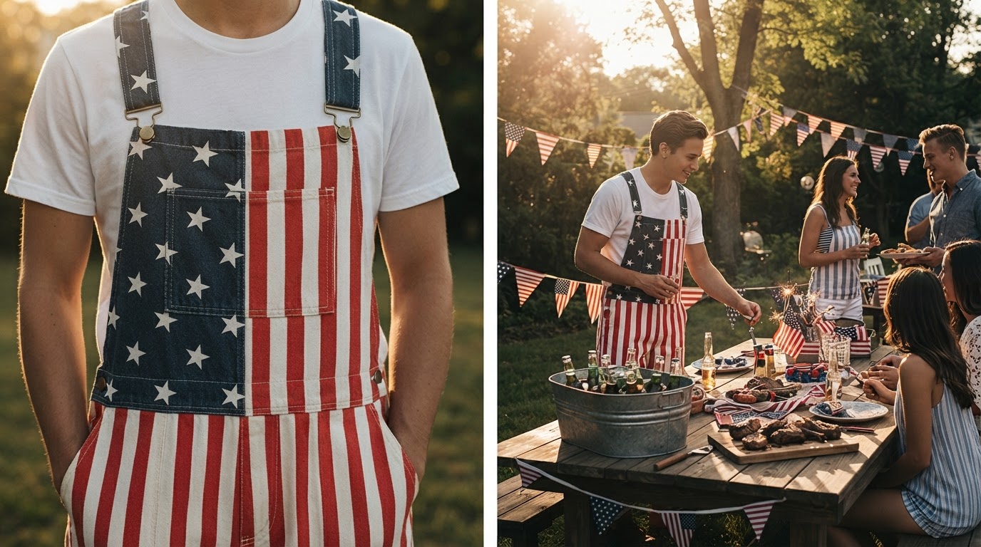 American Flag Overalls for Patriotic Party Outfits