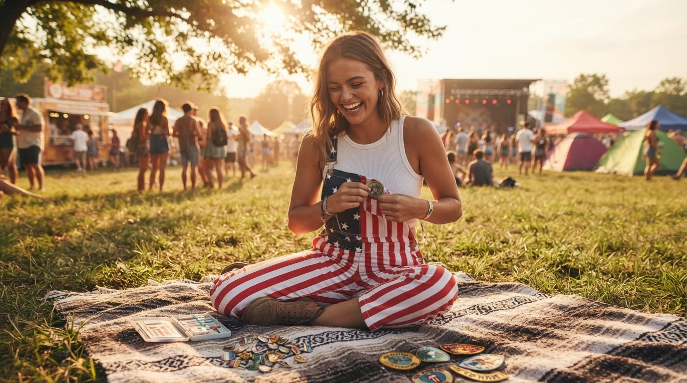 Styling American Flag Overalls for Summer Festivals