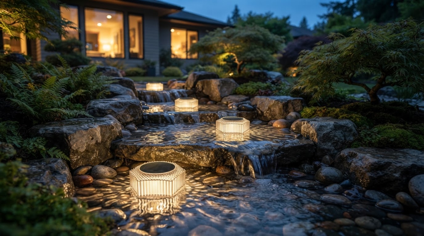 How do Aqua Luminate LED lights function in fountains?