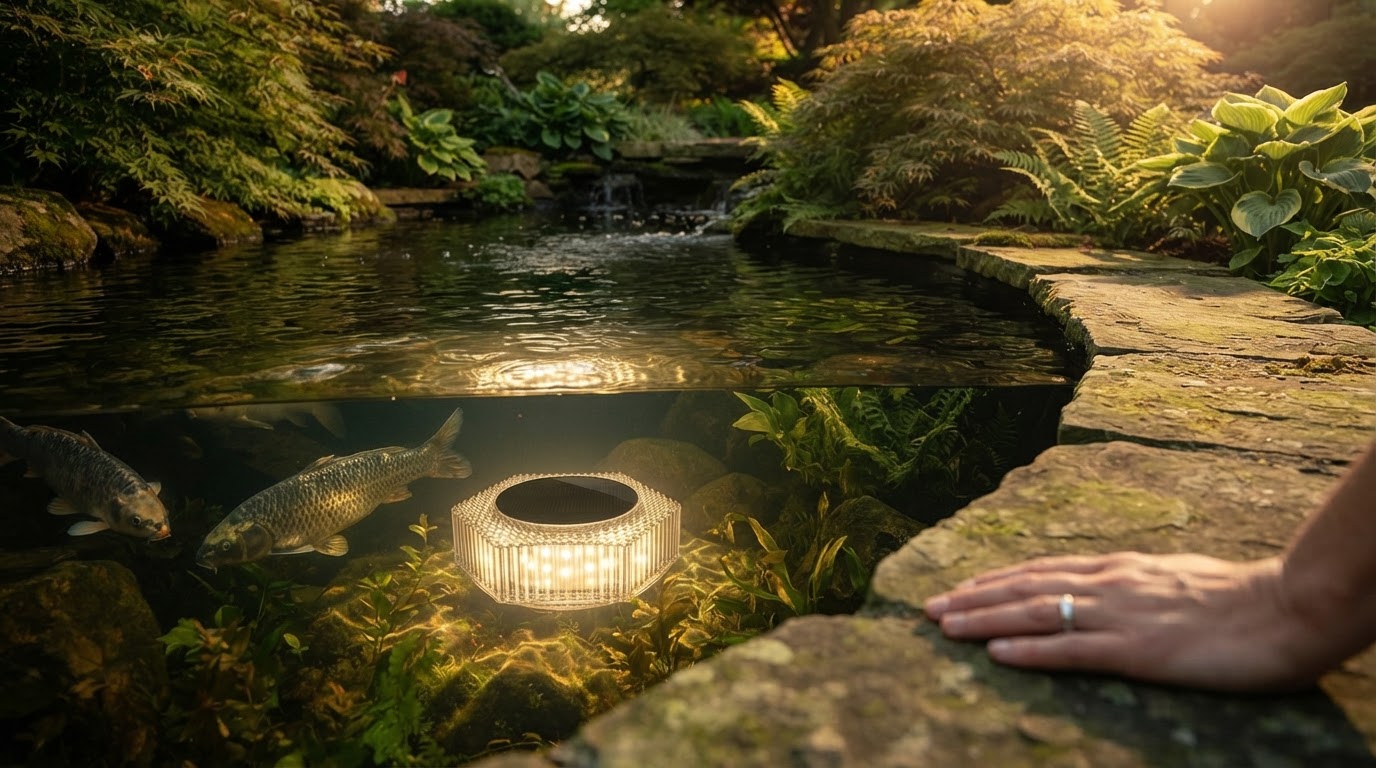 How do Aqua Luminate submersible lights handle pond depth?