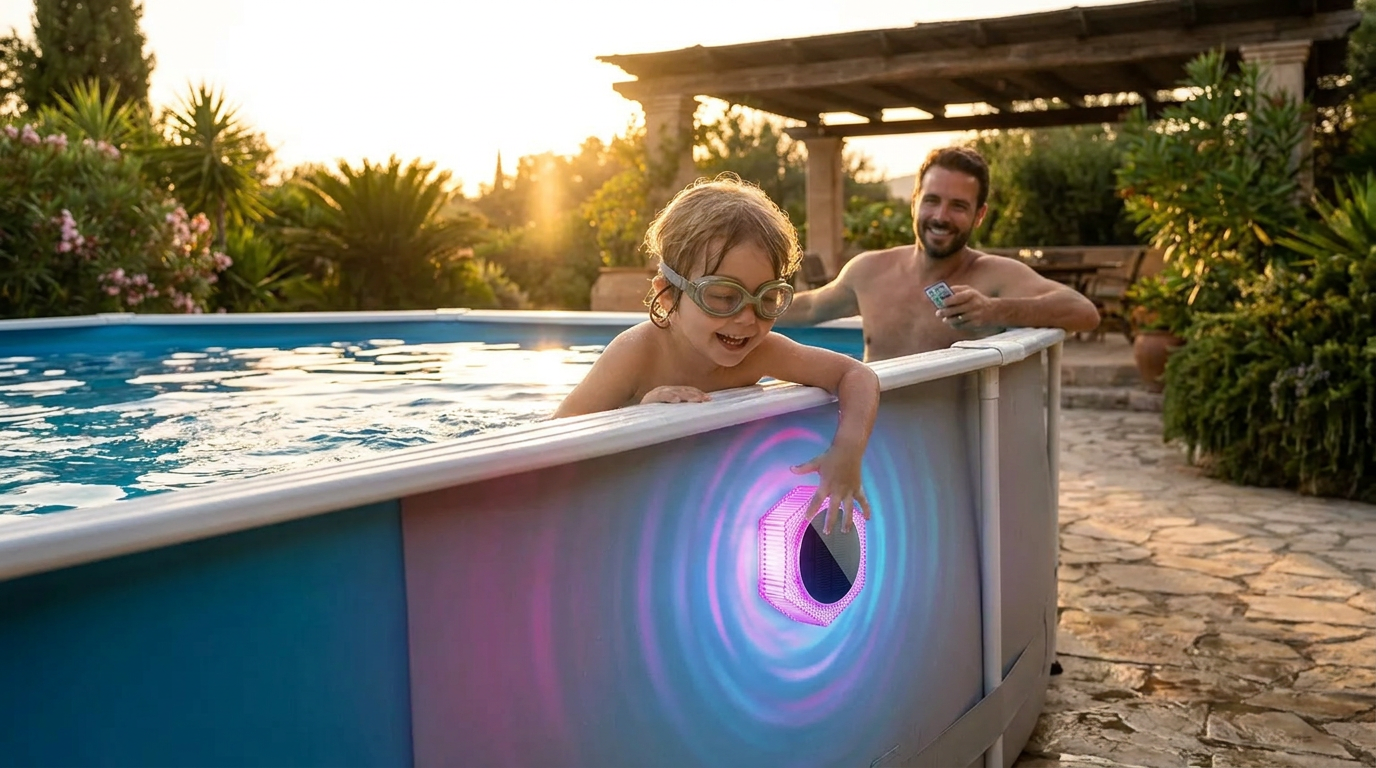 How do Aqua Luminate magnetic lights stay on pool walls?