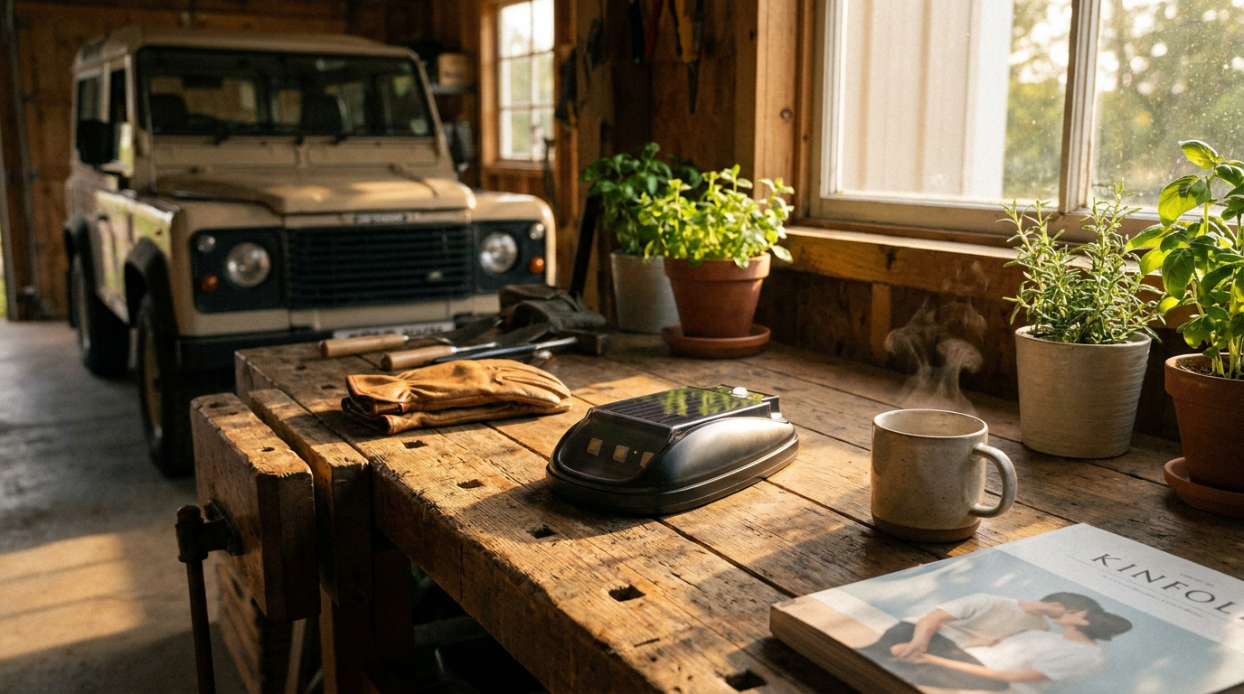 How does an emergency solar beacon for vehicles work?
