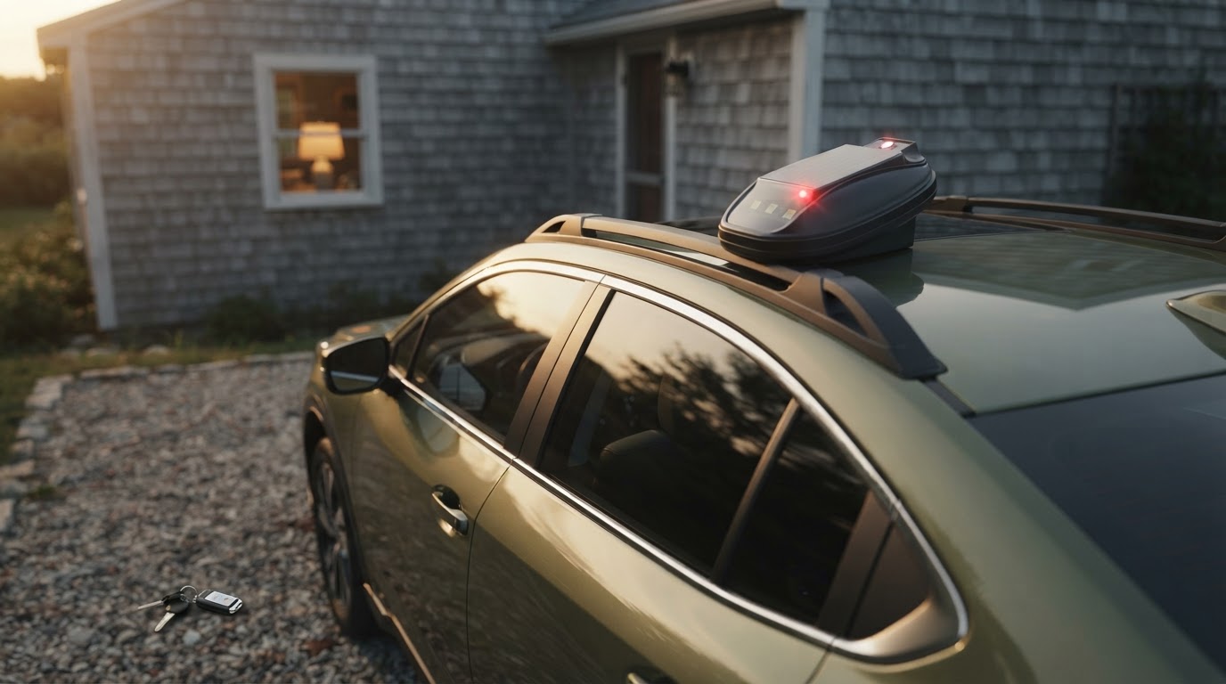 How does a Solar Car Roof Light deter vehicle theft?