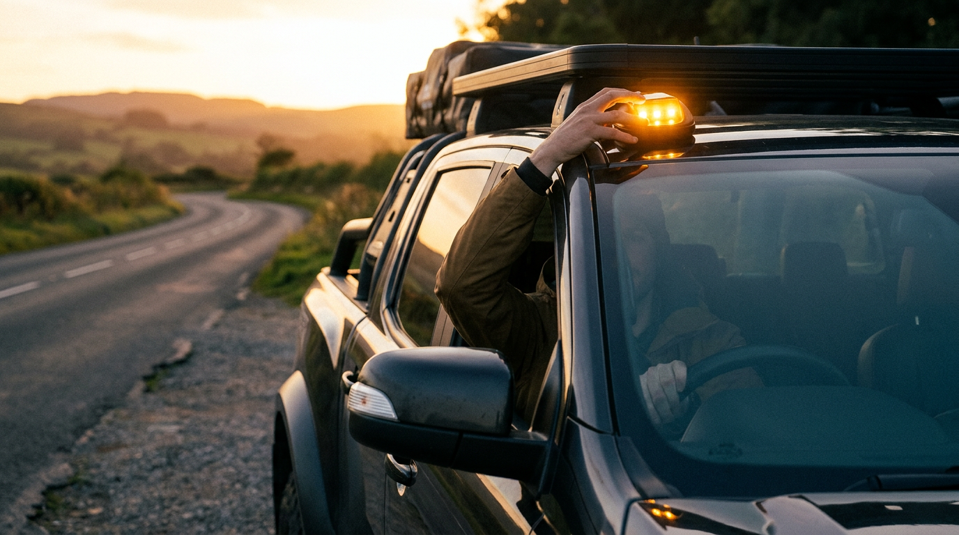 Solar Car Roof Light for Emergency Roadside Hazard Safety