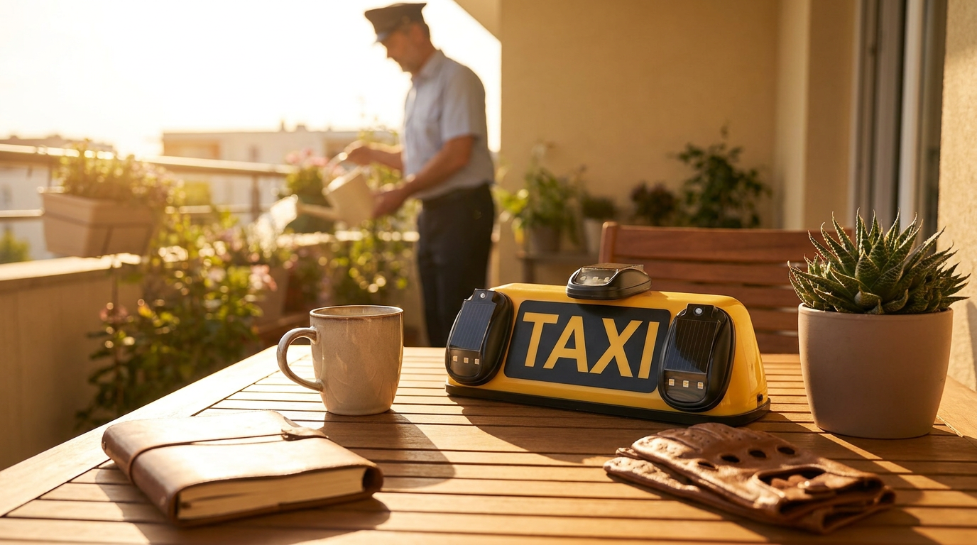 How does a Solar Car Roof Light work for taxi signs?