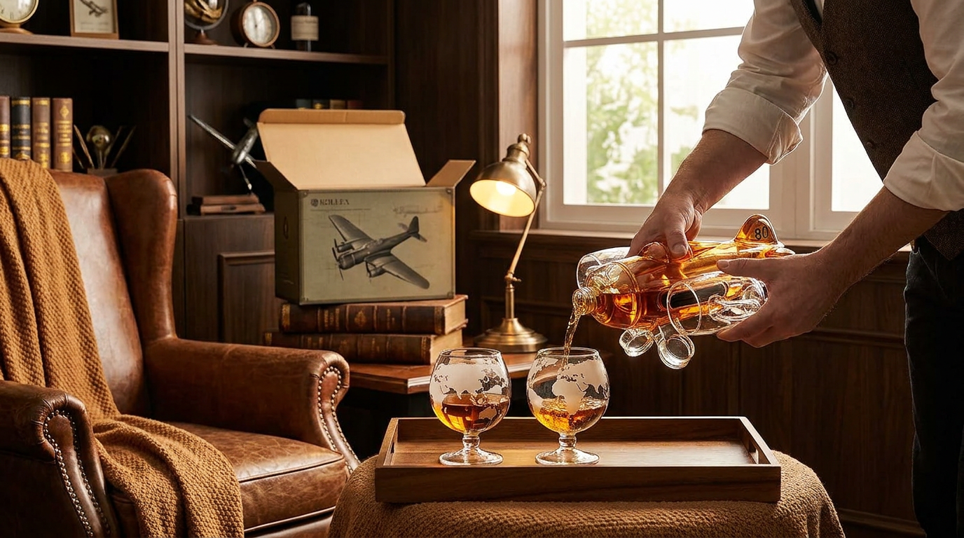 A 4-Step Setup for an Aircraft Whiskey Decanter Bar