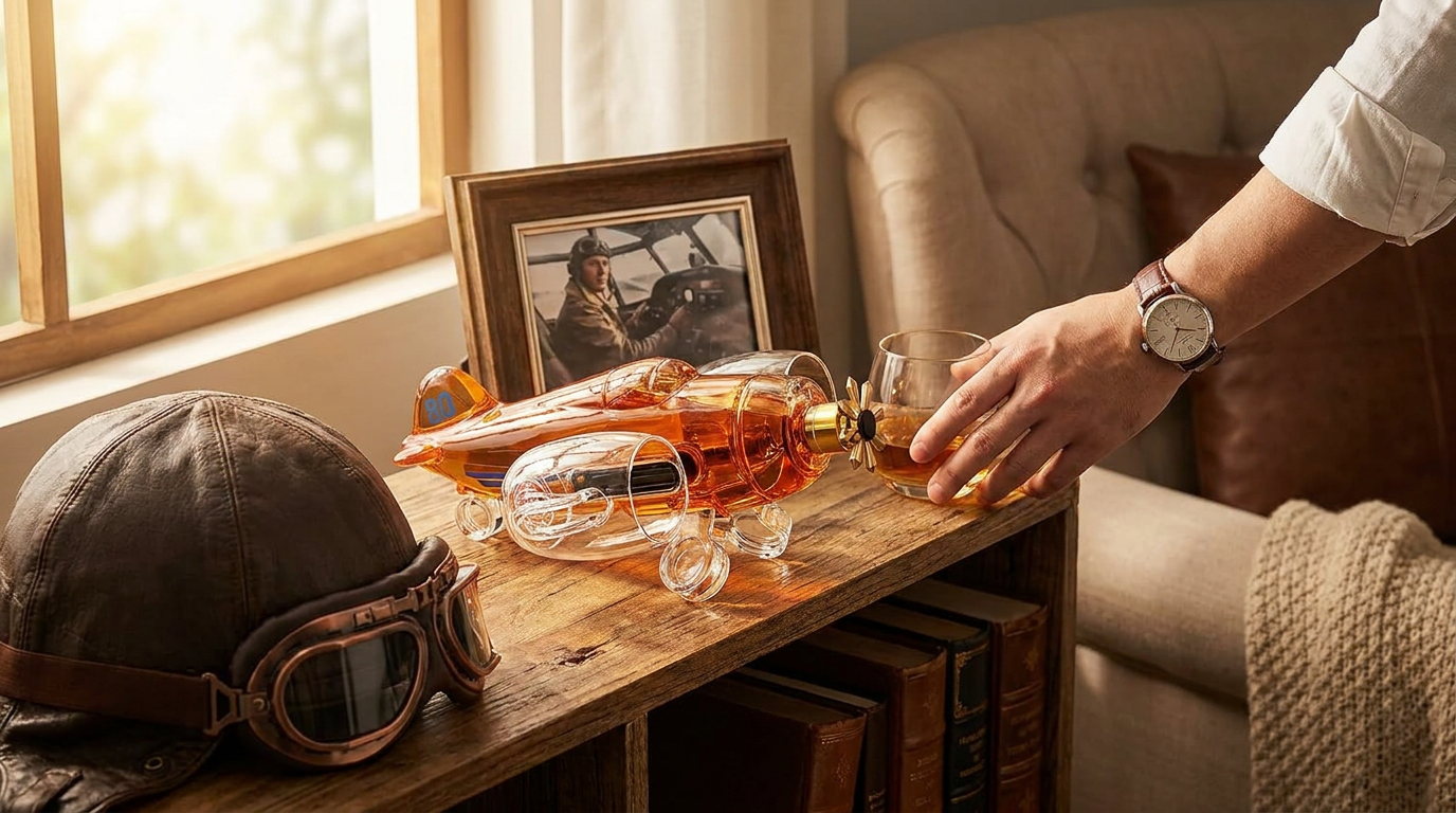 Aircraft Whiskey Decanter Pilot Retirement Gift Selection