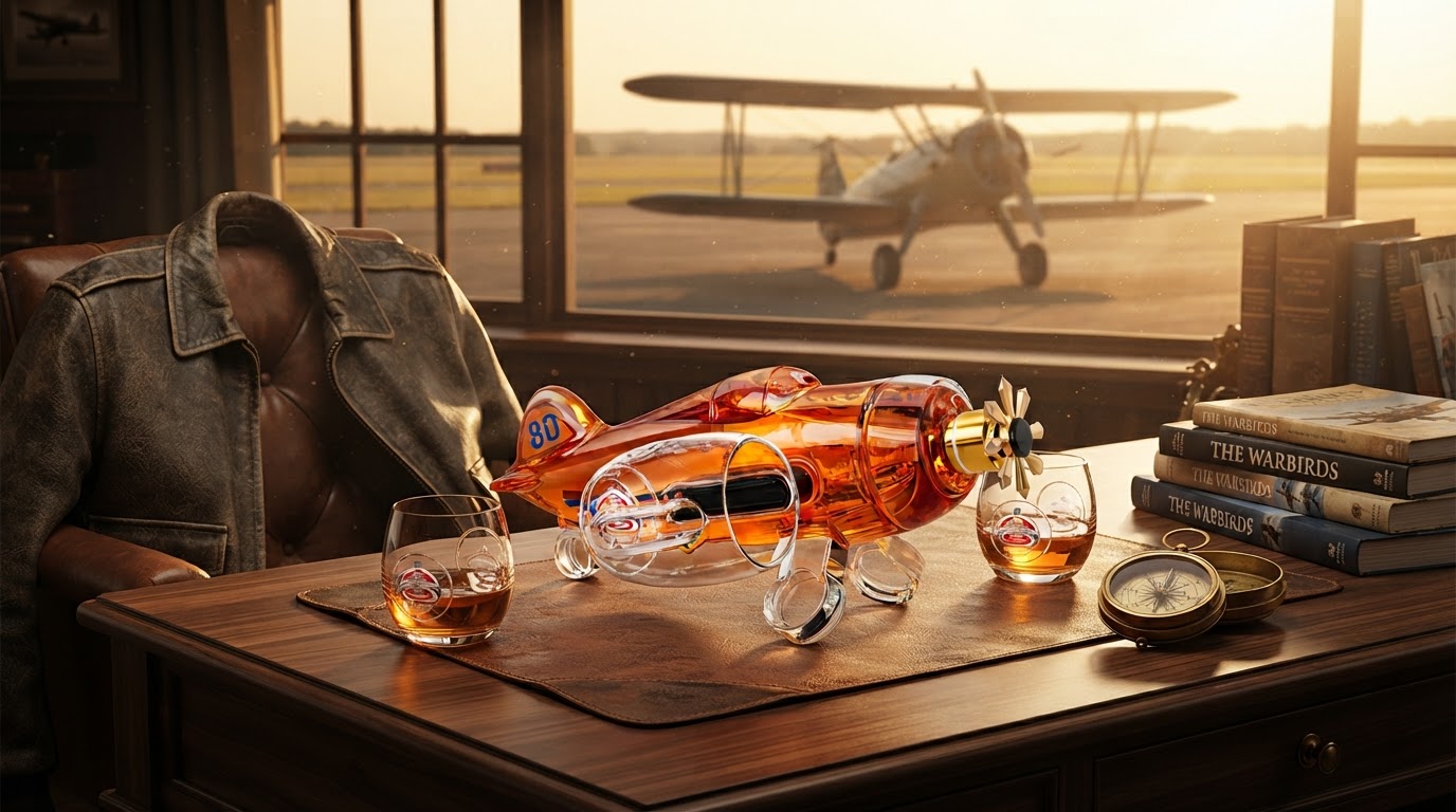 The Aircraft Whiskey Decanter Set: The Ultimate Gift for Veterans and Air Fans