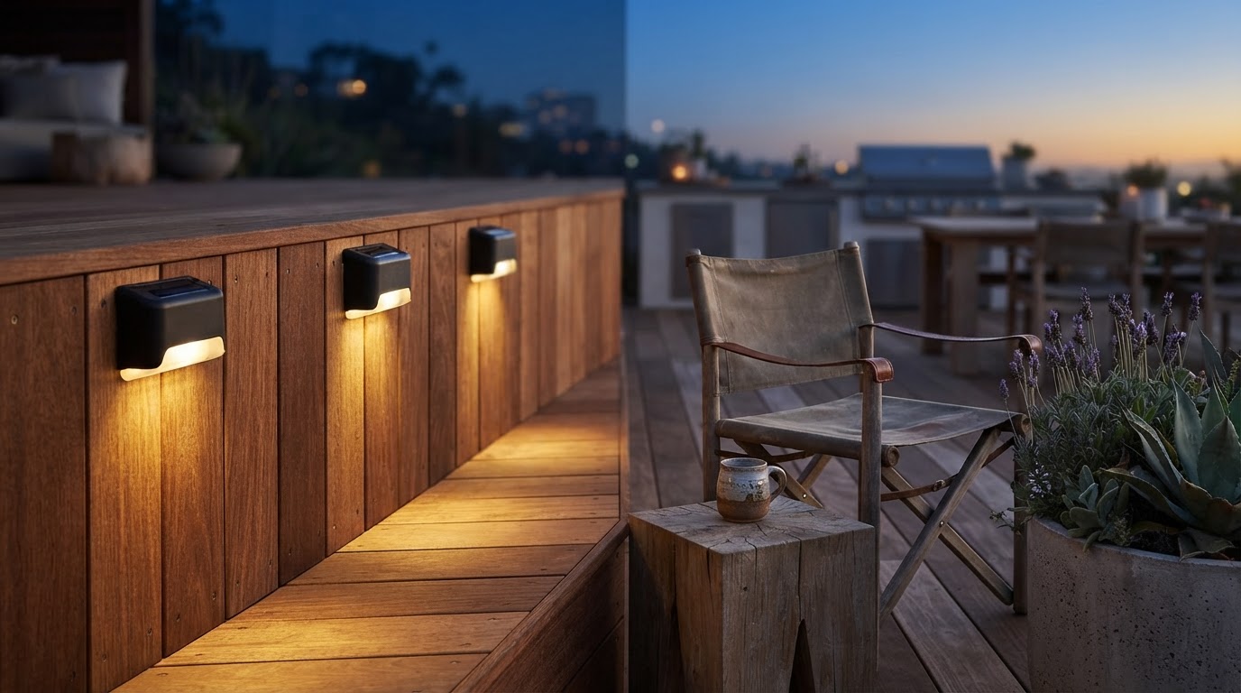 High-Output Solar Powered Deck Lights for Timber Surfaces
