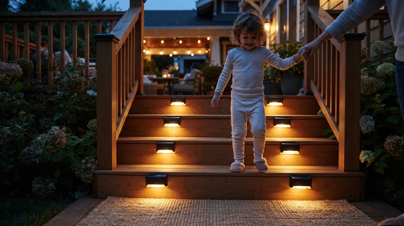 How to Light Outdoor Stairs Using Solar Powered Deck Lights