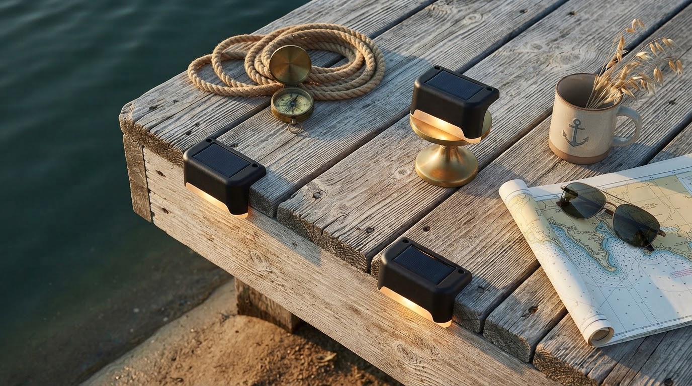 Solar Powered Deck Lights for Marine Pier Safety