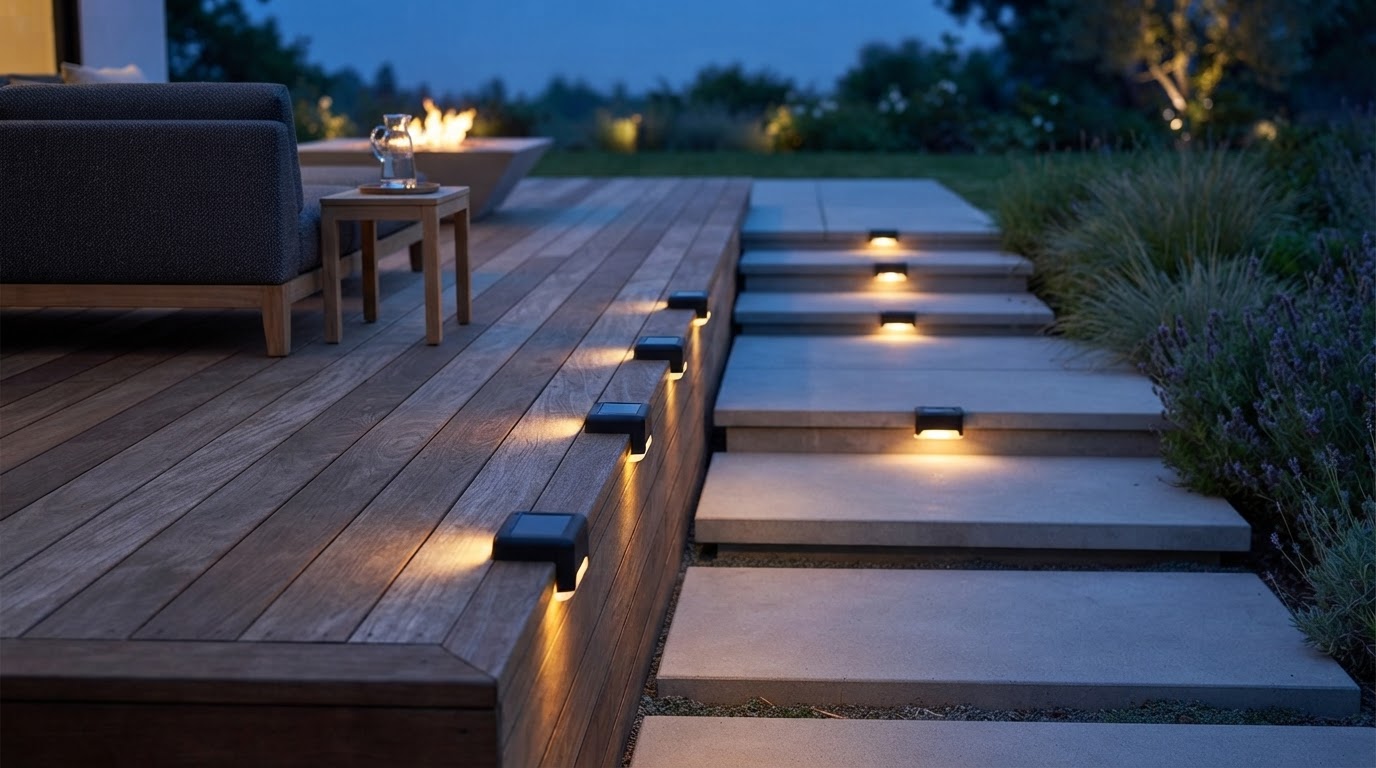 Solar Powered Deck Lights for Minimalist Outdoor Design