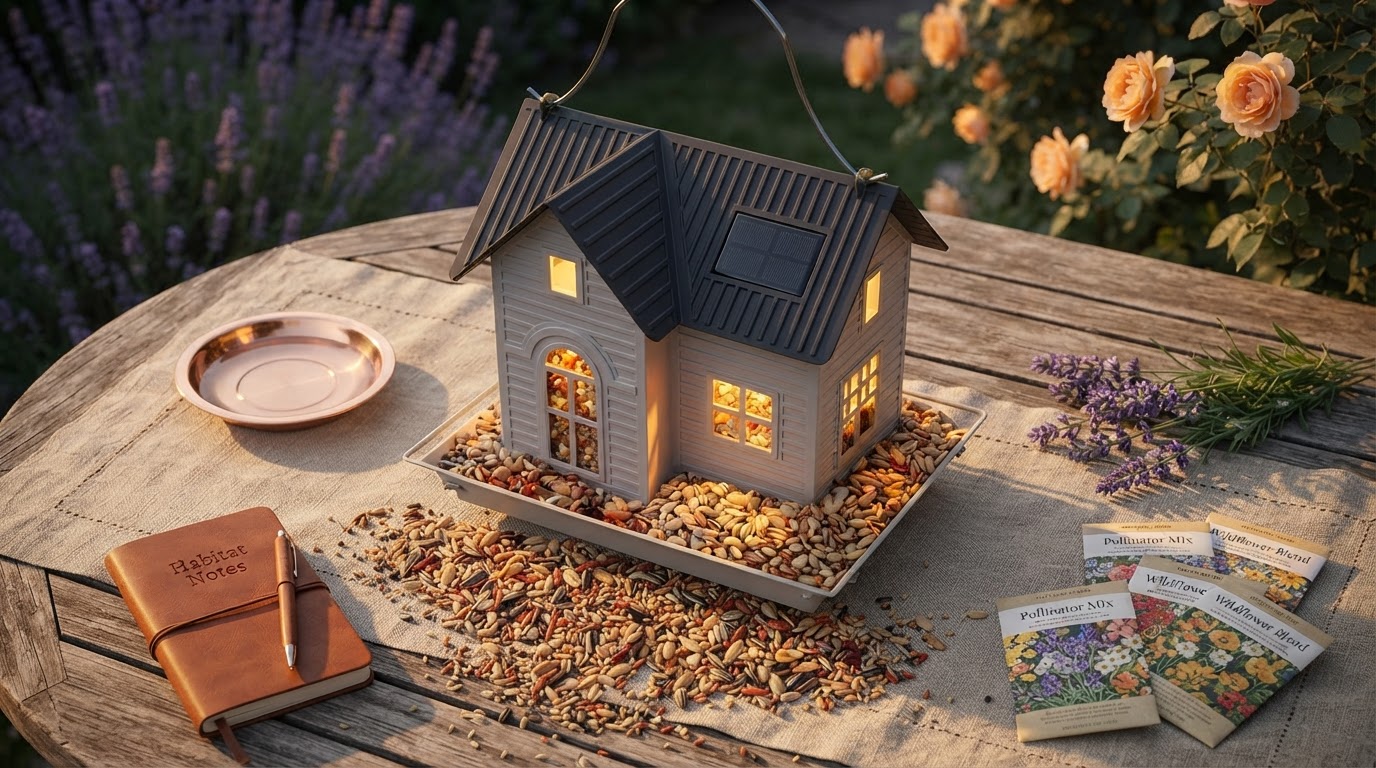 Modern Solar Bird House Design for Sustainable Gardens