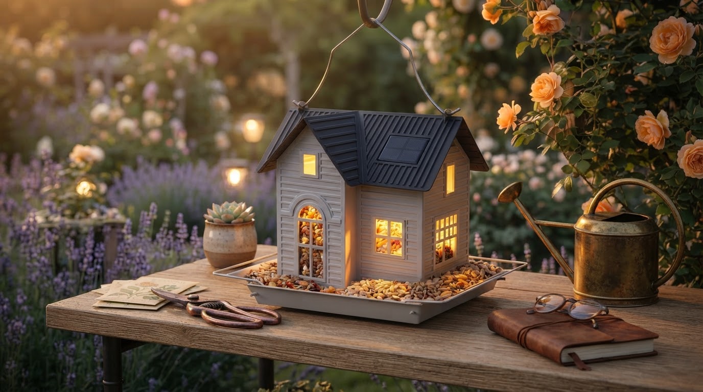Solar Bird House Feeder Selection for Garden Lighting