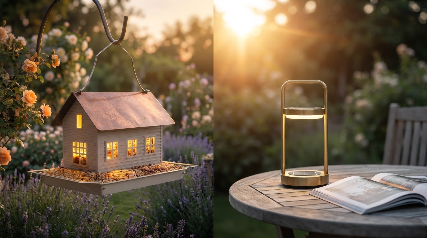 Solar Bird House Feeder Dual-Purpose Lantern Framework