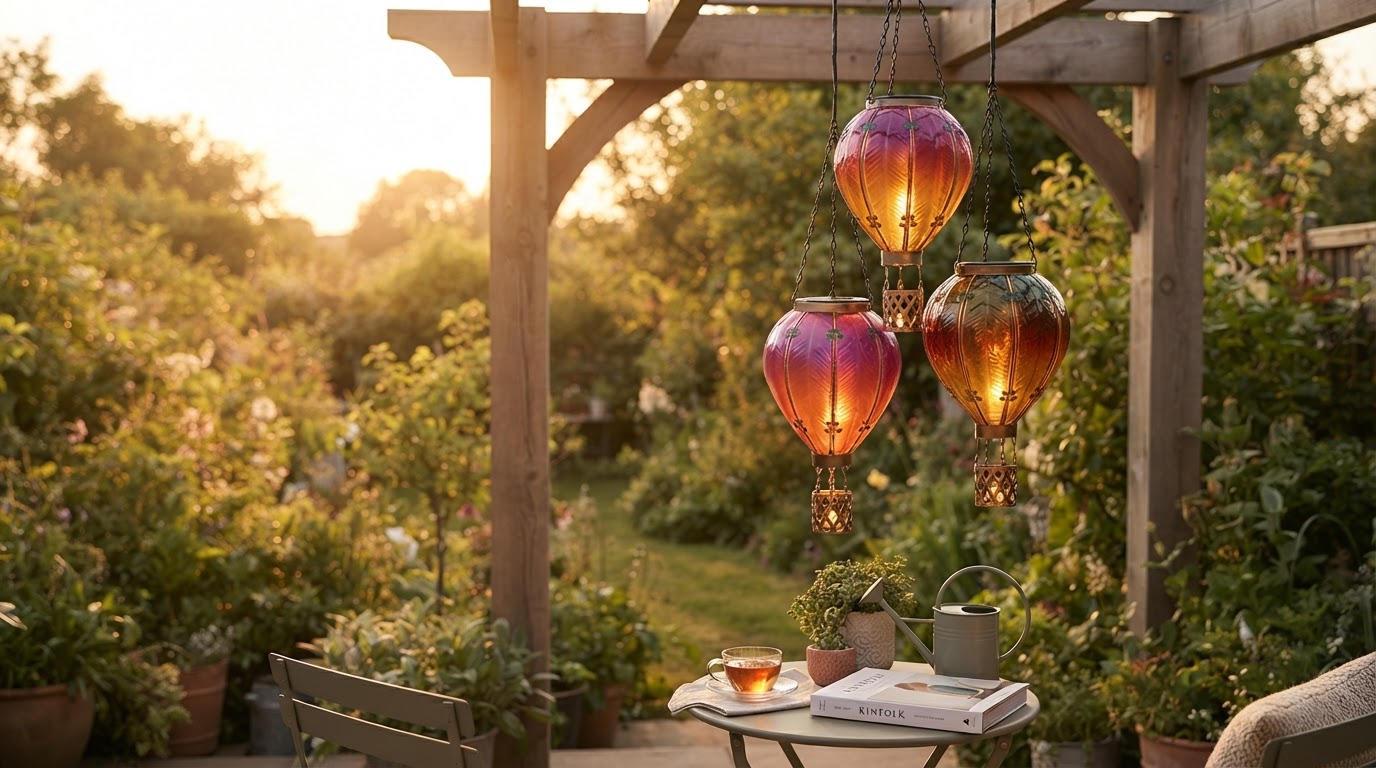 How do balloon shaped garden lights solar models work?