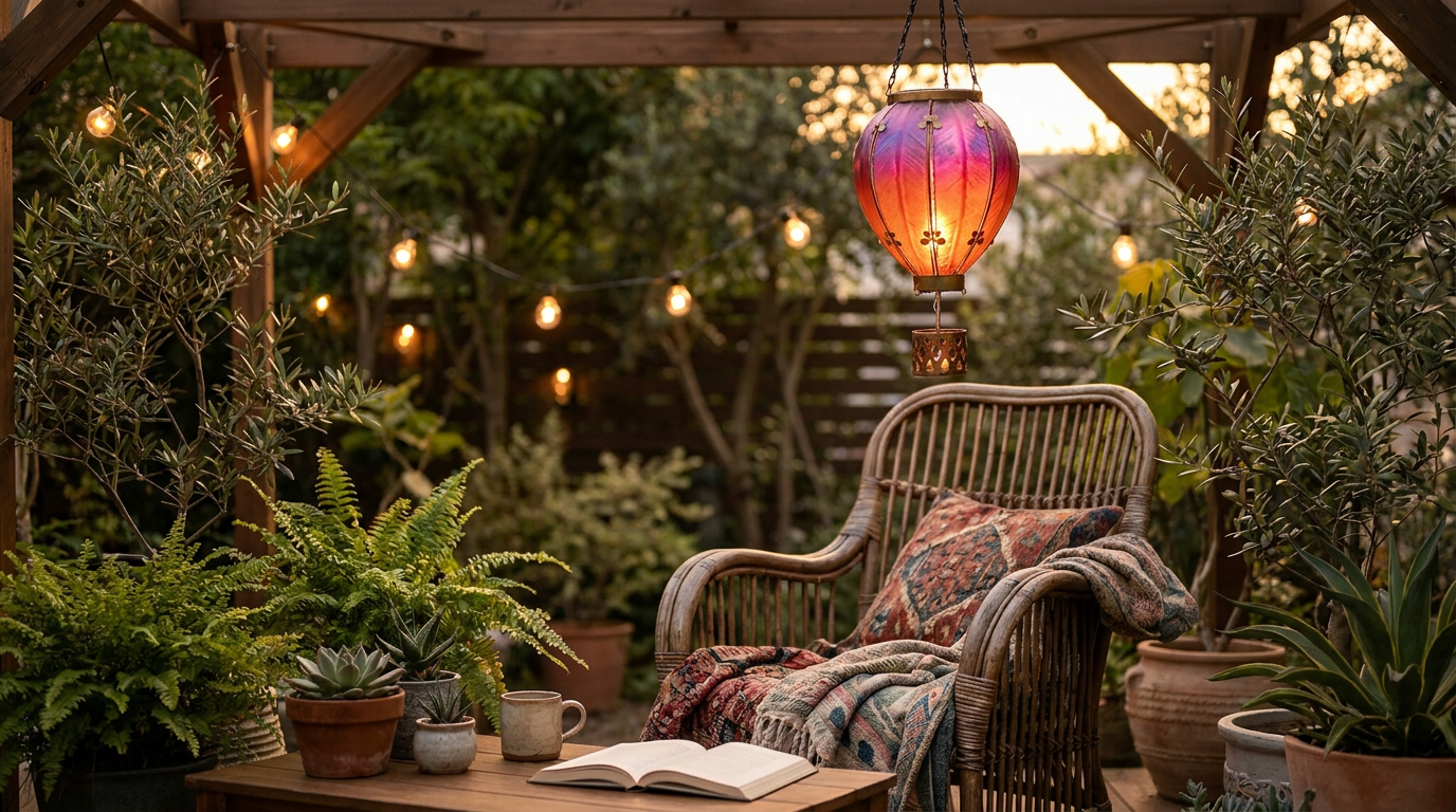 How do Solar Balloon Lanterns fit boho garden lighting?