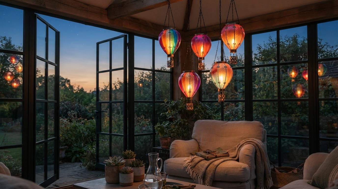 How do Solar Balloon Lantern garden lights work?