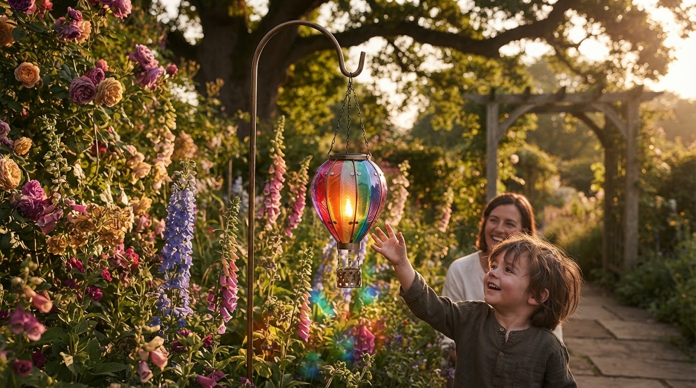 How do I install a Solar Balloon Lantern in my garden?