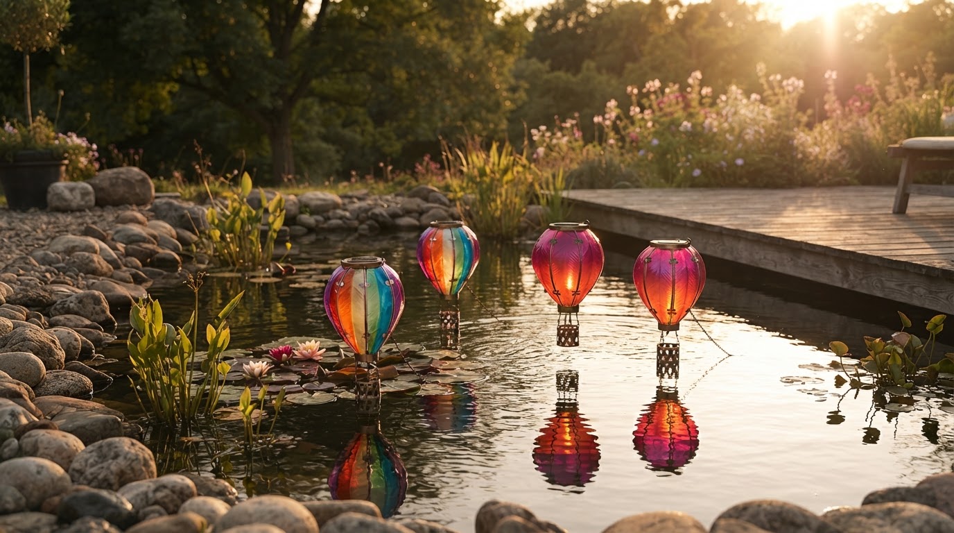 Solar Balloon Lantern Performance in Floating Water Features