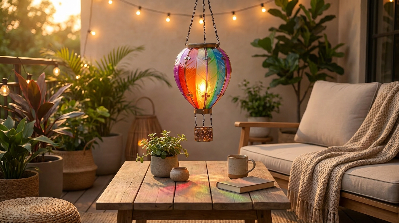 How does the Solar Balloon Lantern define patio aesthetics?
