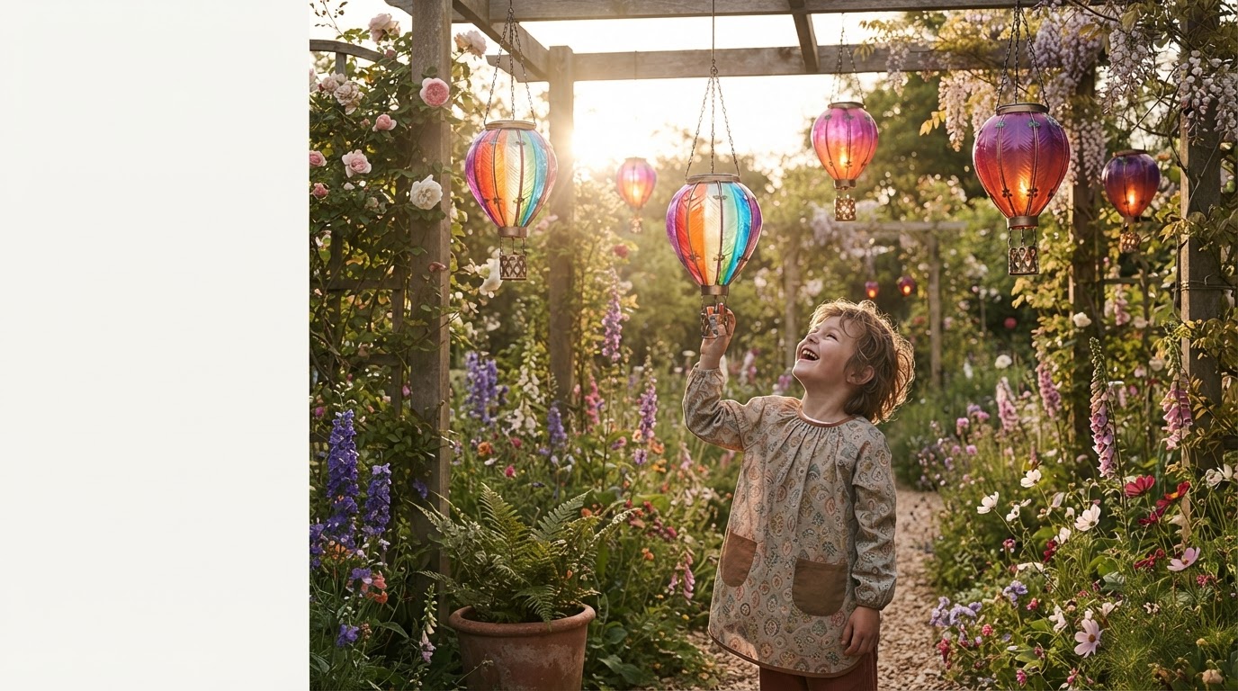 Solar Balloon Lantern Whimsical Yard Design Setup