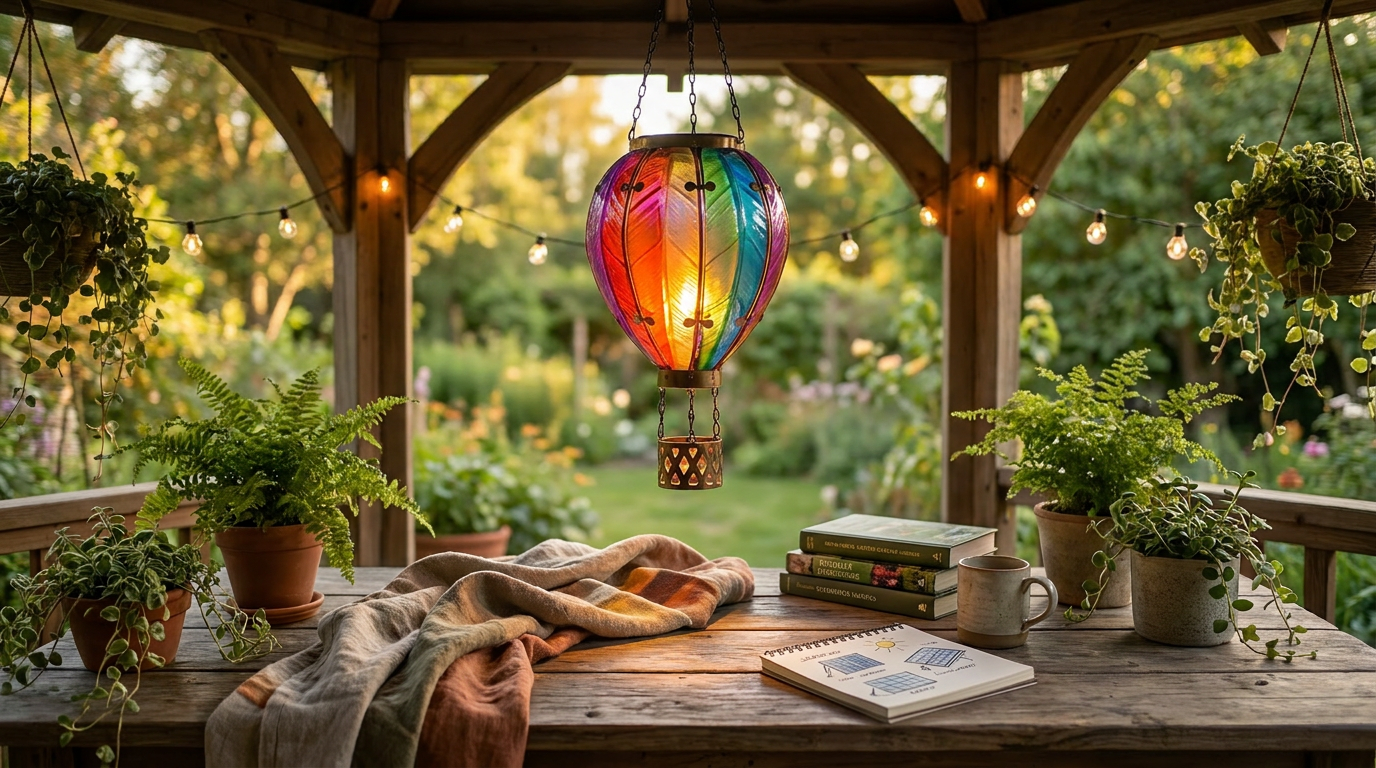 Solar Balloon Lantern Systems for Gazebo Settings