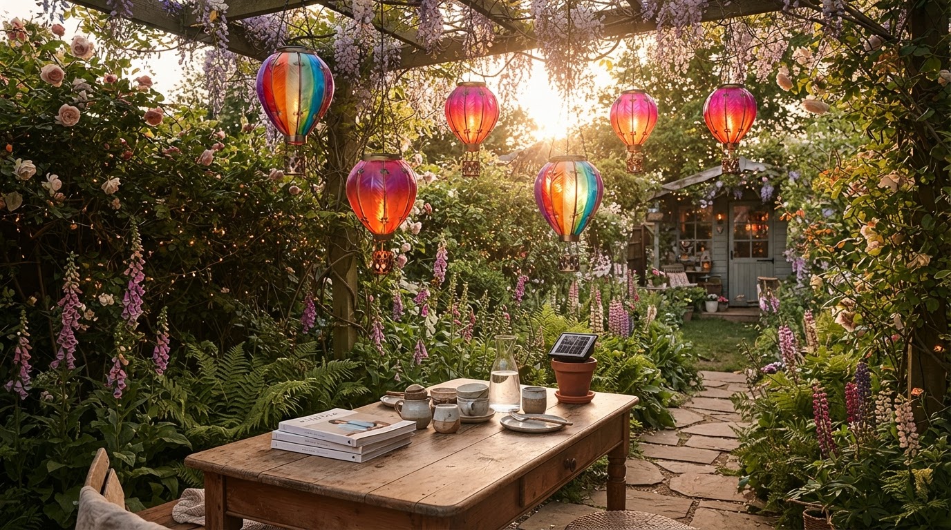 How do Solar Balloon Lanterns fit into whimsical gardens?