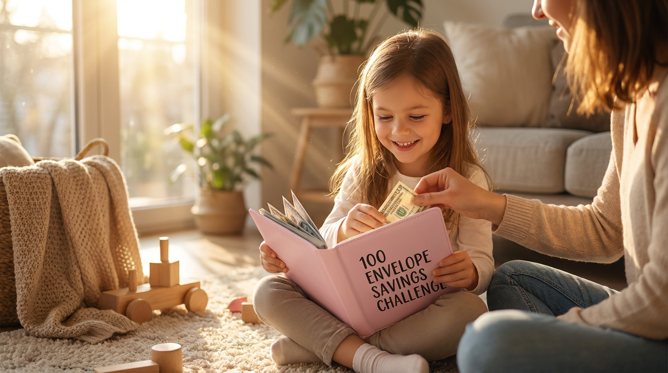 How to use a 100 Envelope Challenge Binder for kids?