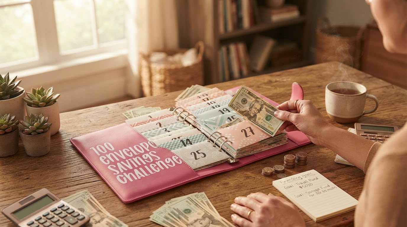 How does a money saving binder challenge work?