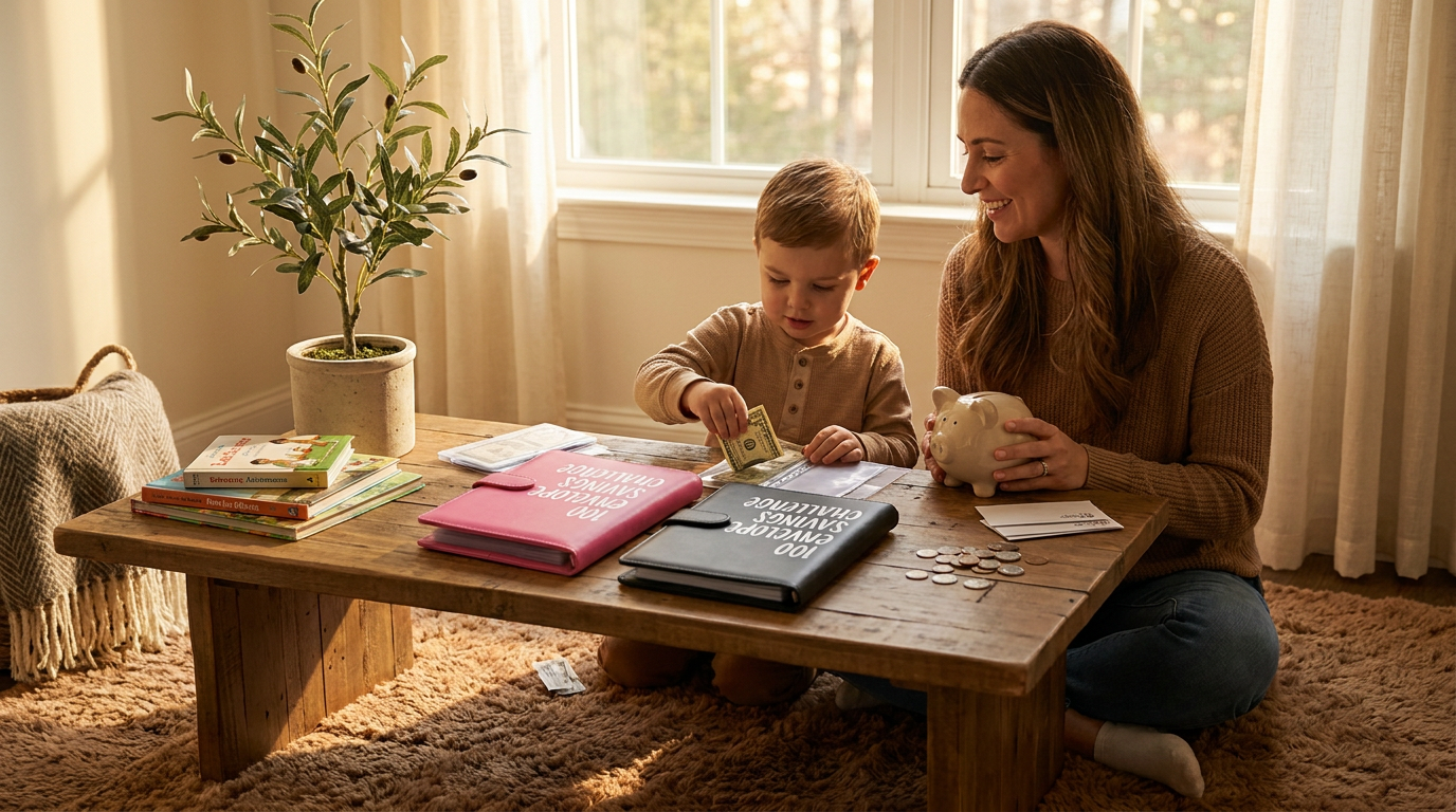 Kids' Financial Literacy: 100 Envelope Challenge Binder
