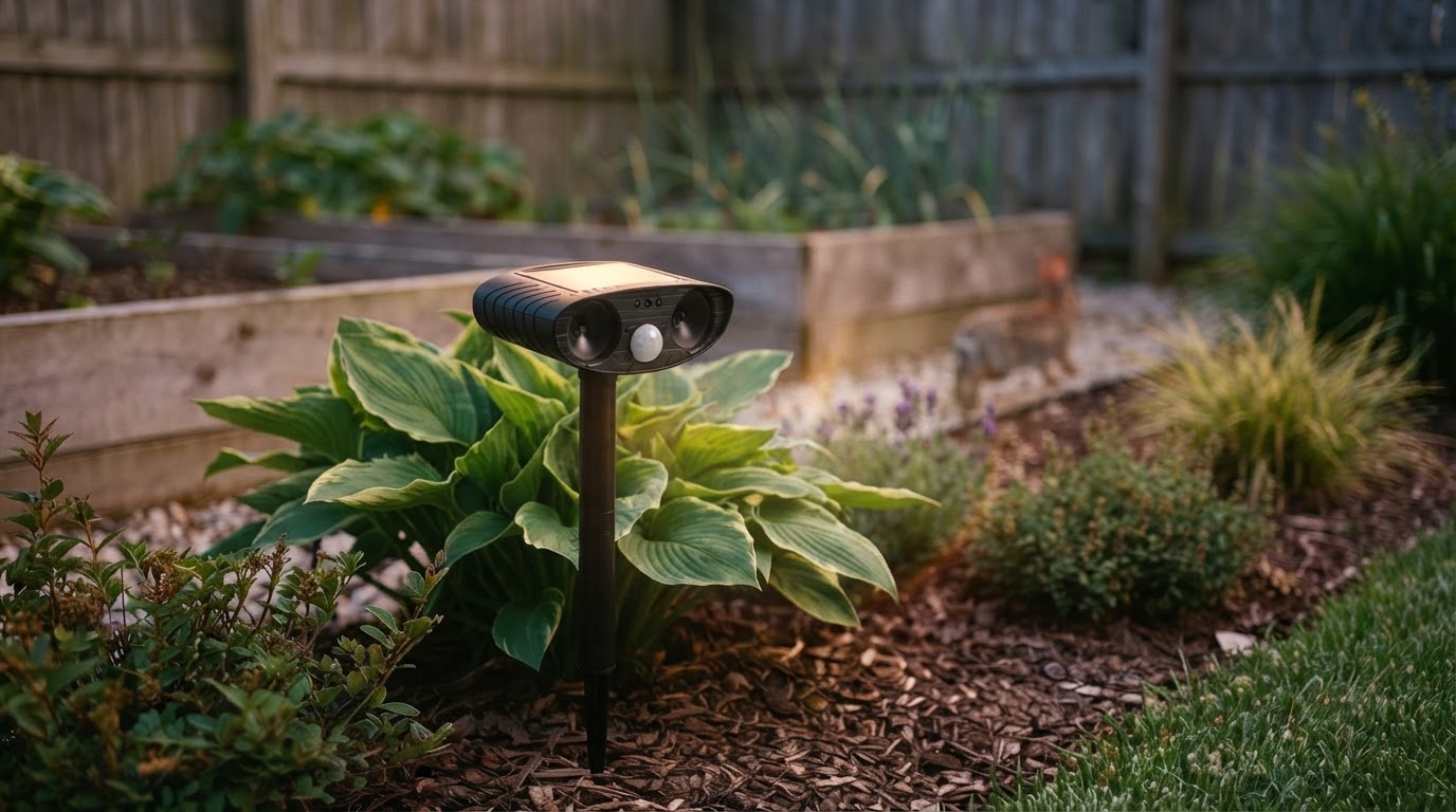 How does Solar Animal Repellent use motion sensors?