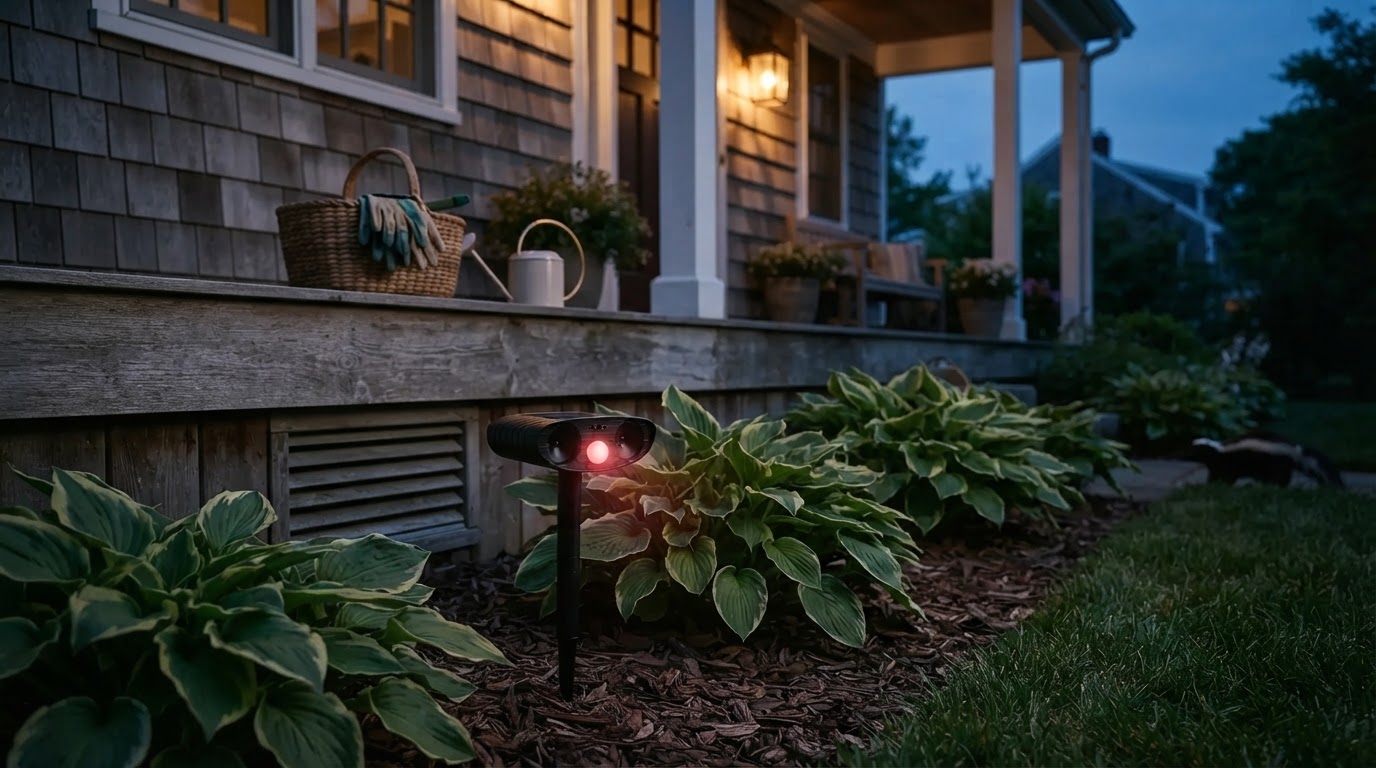 How to keep skunks away from house using Solar Animal Repellent?