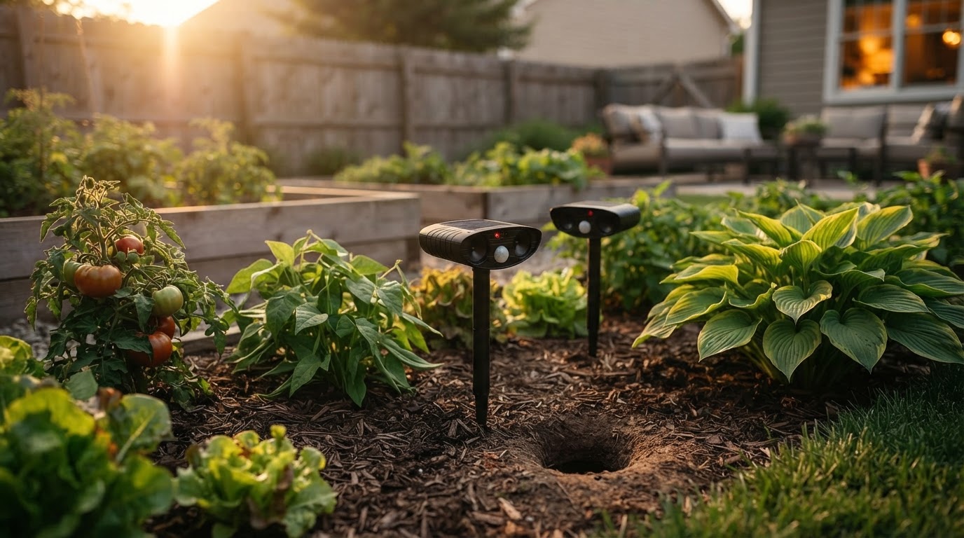 Managing Burrowing Pests with Solar Animal Repellent Stakes